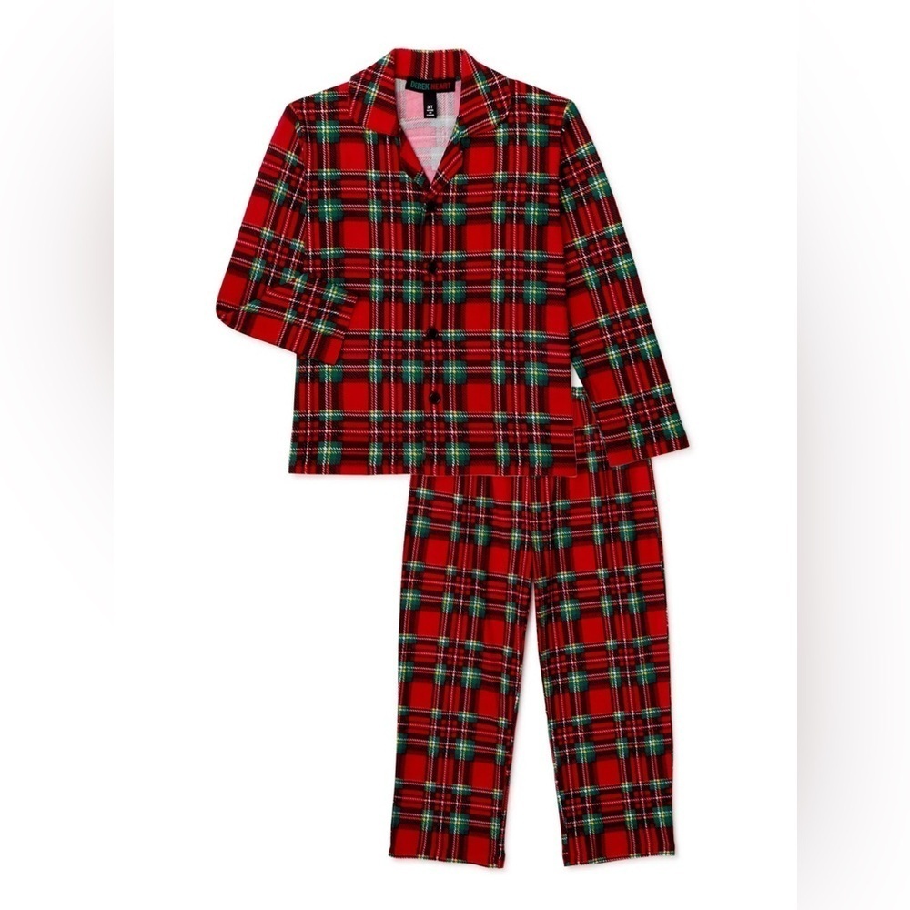 Unisex Red Plaid Family Christmas Pajamas‎